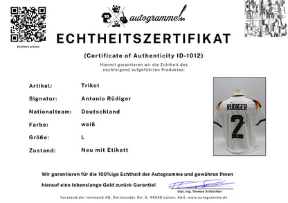 Deutschland Trikot Antonio Rüdiger signiert Autogramm zertifiziert L
