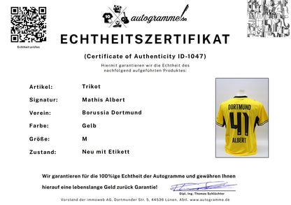 Borussia Dortmund Trikot Mathis Albert signiert Autogramm zertifiziert M