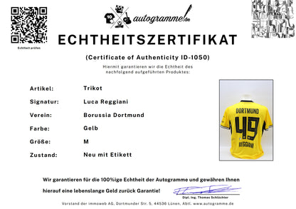 Borussia Dortmund Trikot Luca Reggiani signiert Autogramm zertifiziert M