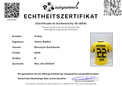 Borussia Dortmund 2026/2027 Trikot Joane Gadou signiert Autogramm zertifiziert S