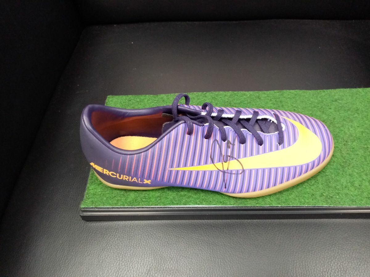 Football shoe Alcacer signed Villareal, Spain, La League, autograph football new