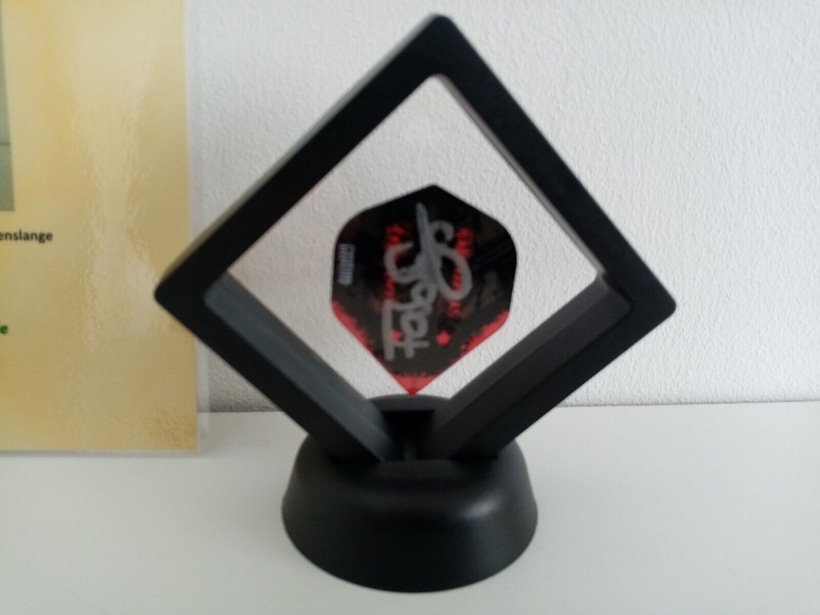 Dartflight Fabian Schmutzler signed darts coa new flight