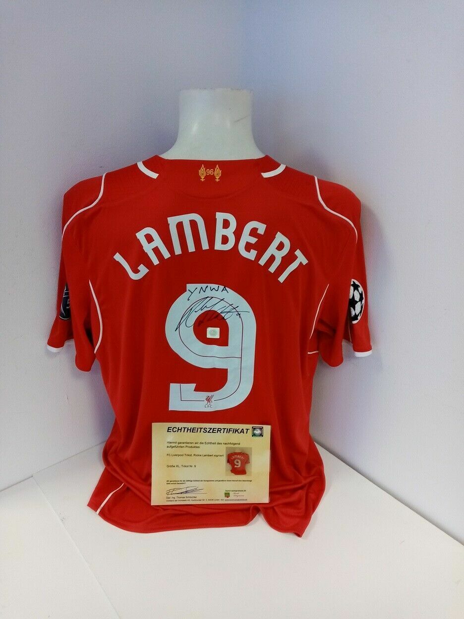 FC Liverpool jersey Rickie Lambert signed autograph soccer england warrior XL