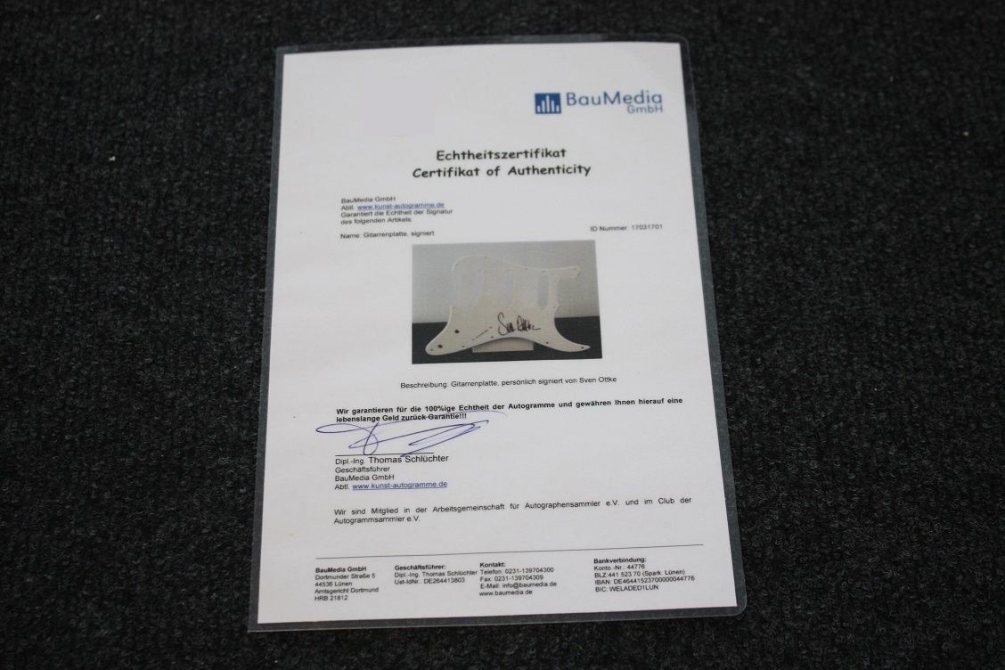 Guitar plate, Sven Ottke signed, autograph, boxing, new, collect, signature