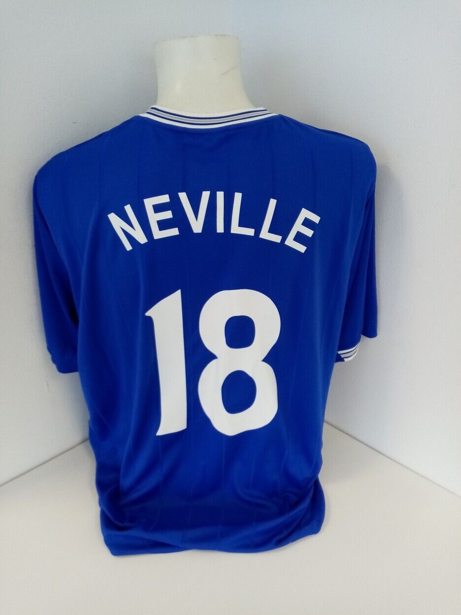 Everton Jersey Phil Neville signed autograph football England Le Coq Sportif XL