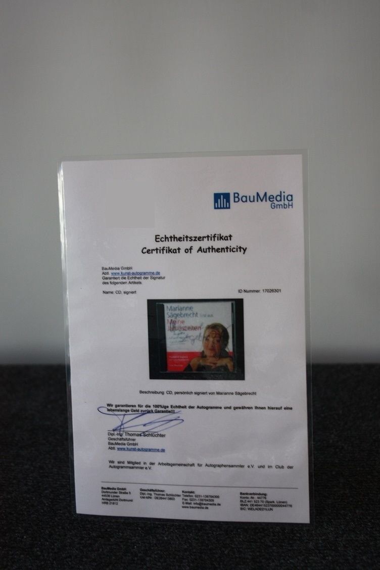 CD, Marianne Sägebrecht signiert, Meine Jahreszeiten, Autogramm, Film, Fernsehen