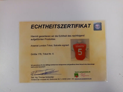 Arsenal London jersey Sokratis Signed football autograph Puma England NEW 176