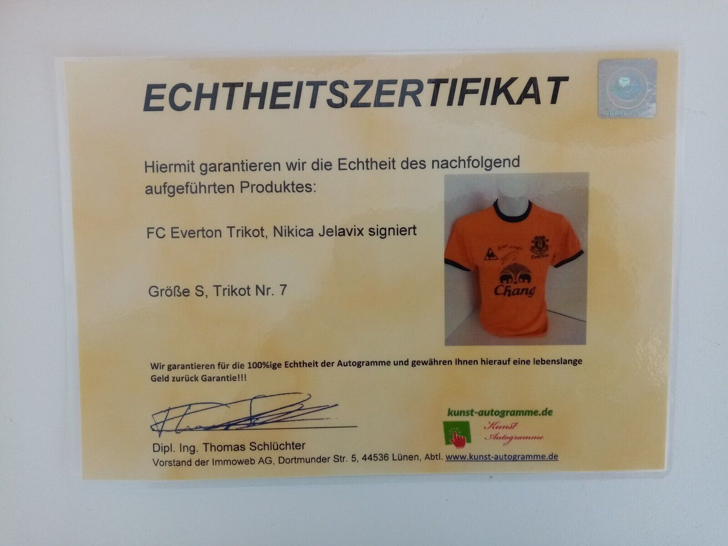 FC Everton Jersey Jelavic signed autograph football new Croatia England COA S