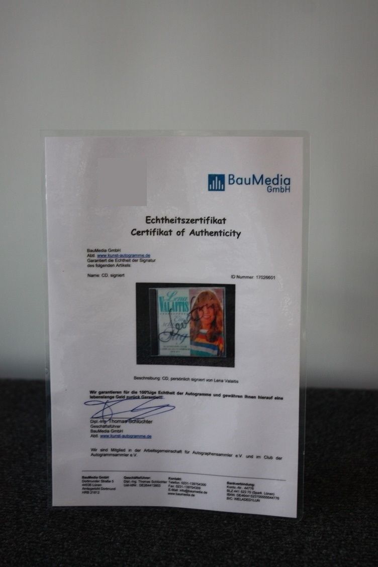 CD, Lena Valaitis signed, a beautiful day, music, German, singer, autograph