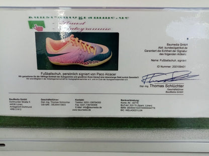 Football shoe paco alcacer signed lighting football spain la league shoe new