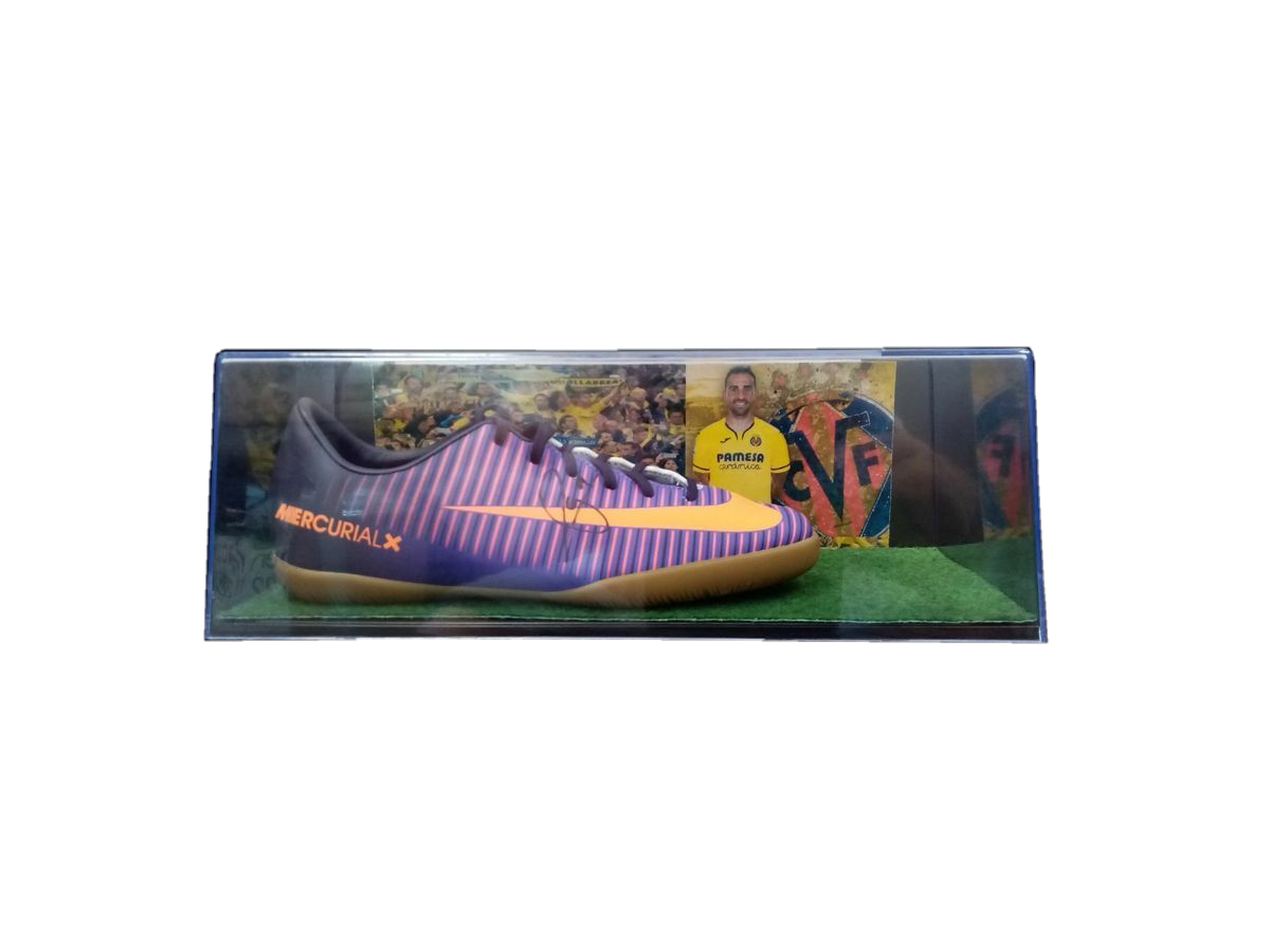 Football shoe Alcacer signed Villareal, Spain, La League, autograph football new