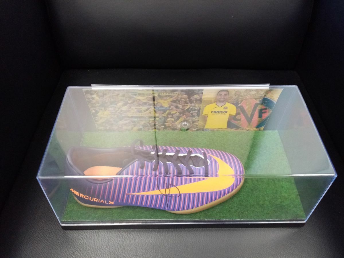 Football shoe Alcacer signed Villareal, Spain, La League, autograph football new