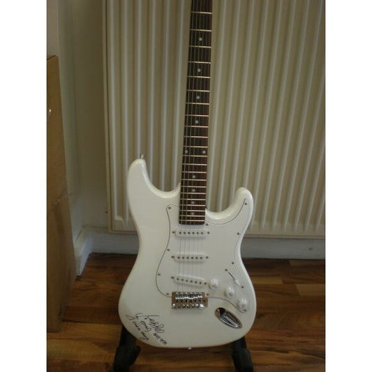 E-guitar, guitar signed by Olaf Henning