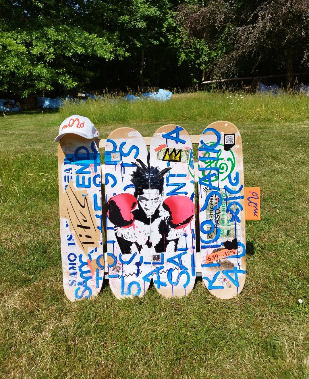 Titus works of art on skateboard decks - Titus Dittmann signed autograph