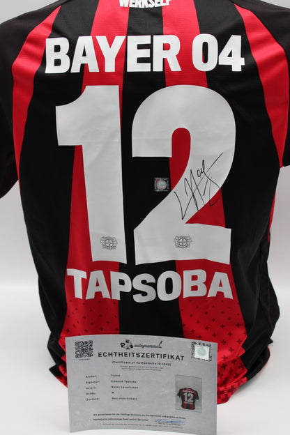 Bayer Leverkusen 2026/2027 Trikot Edmond Tapsoba signiert zertifiziert M