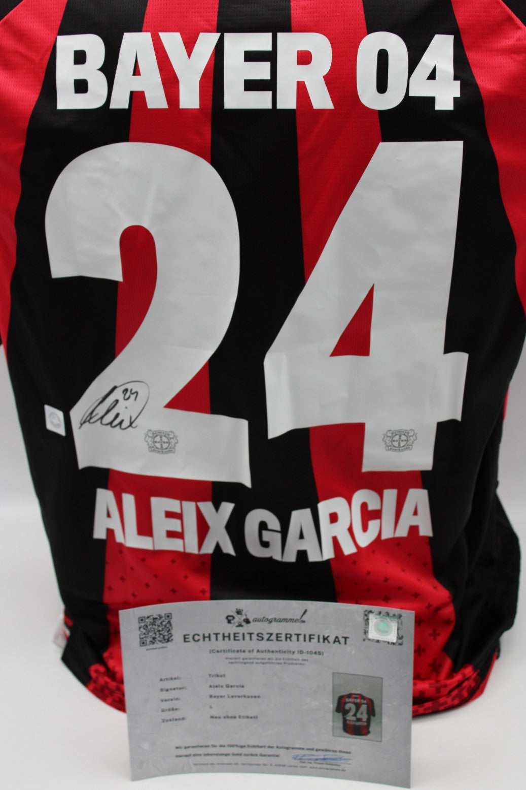 Bayer Leverkusen 2026/2027 Trikot Aleix Garcia signiert Autogramm zertifiziert L