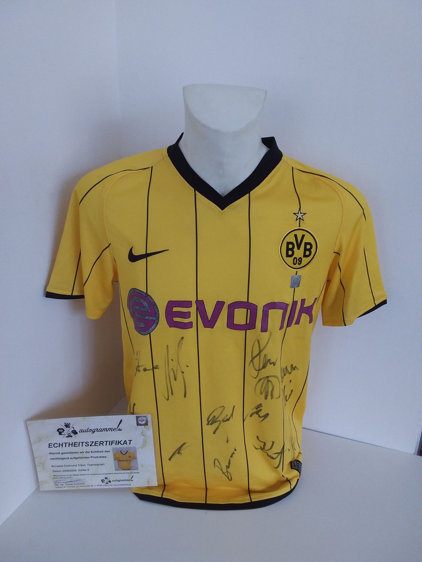 BVB Jersey 2008/2009 Team Signed Borussia Dortmund Autograph COA Nike S