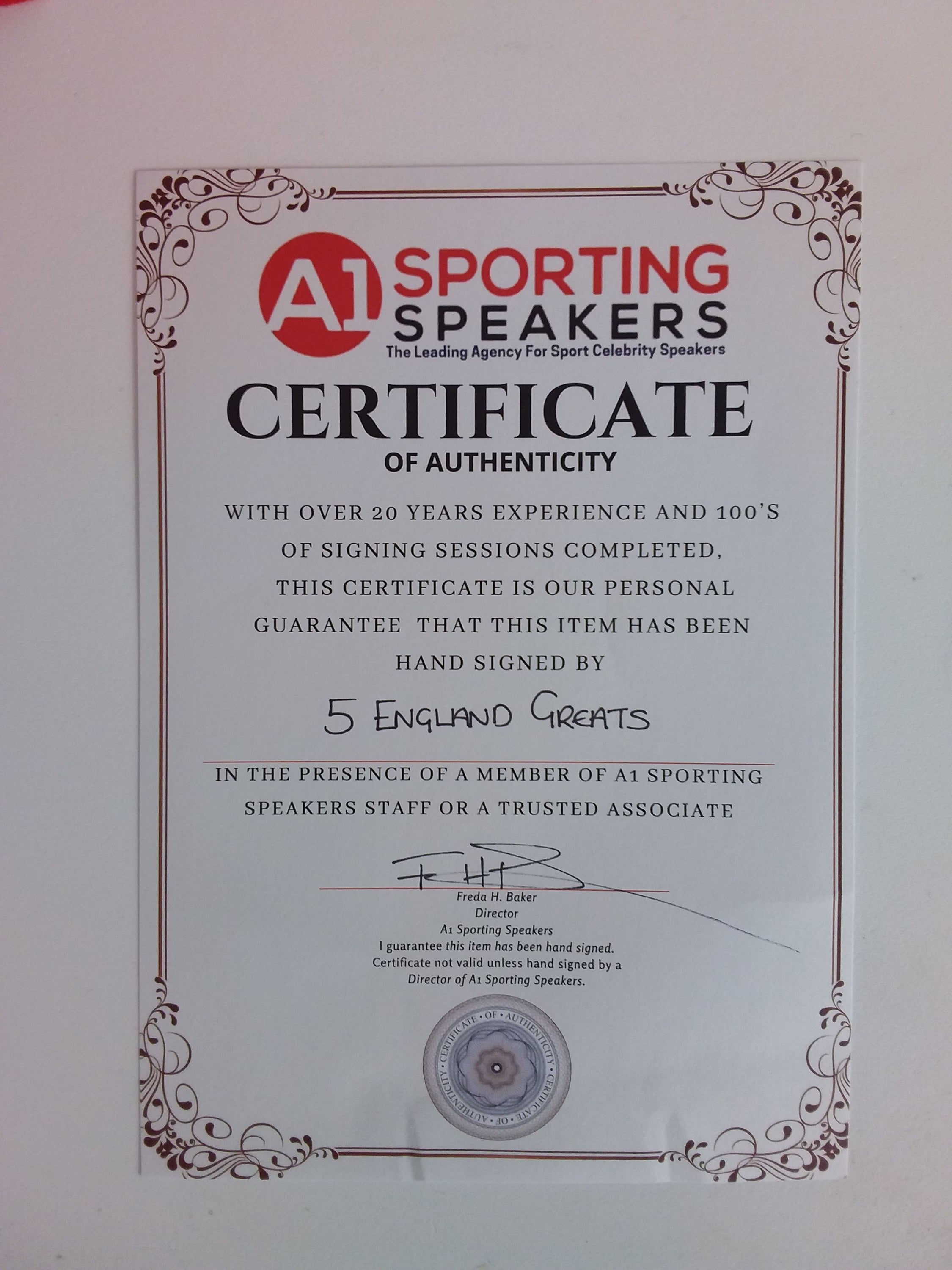 England replica jersey World Cup 1966 5x signed autograph football coa wembley m