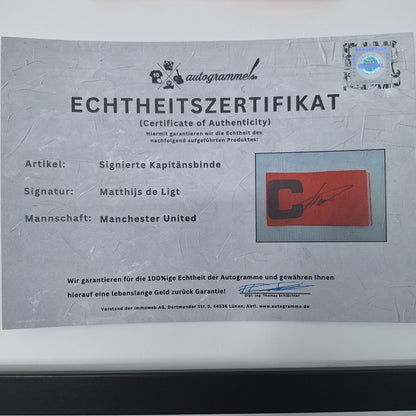 Kapitänsbinde Matthijs de Ligt signiert im Rahmen Manchester United COA