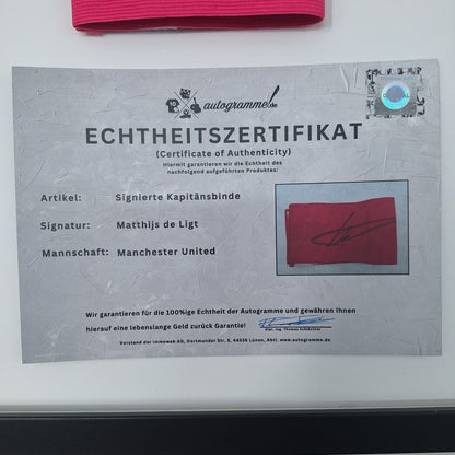 Kapitänsbinde Matthijs de Ligt signiert im Rahmen Manchester United COA