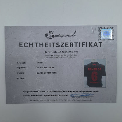 Bayer Leverkusen Trikot Equi Fernandez signiert New Balance COA Autogramm L