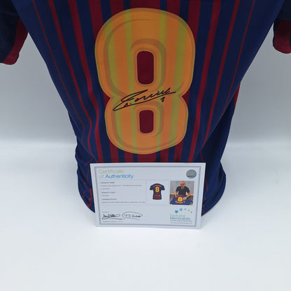 FC Barcelona Trikot Andres Iniesta signiert Autogramm LaLiga Nike COA neu S