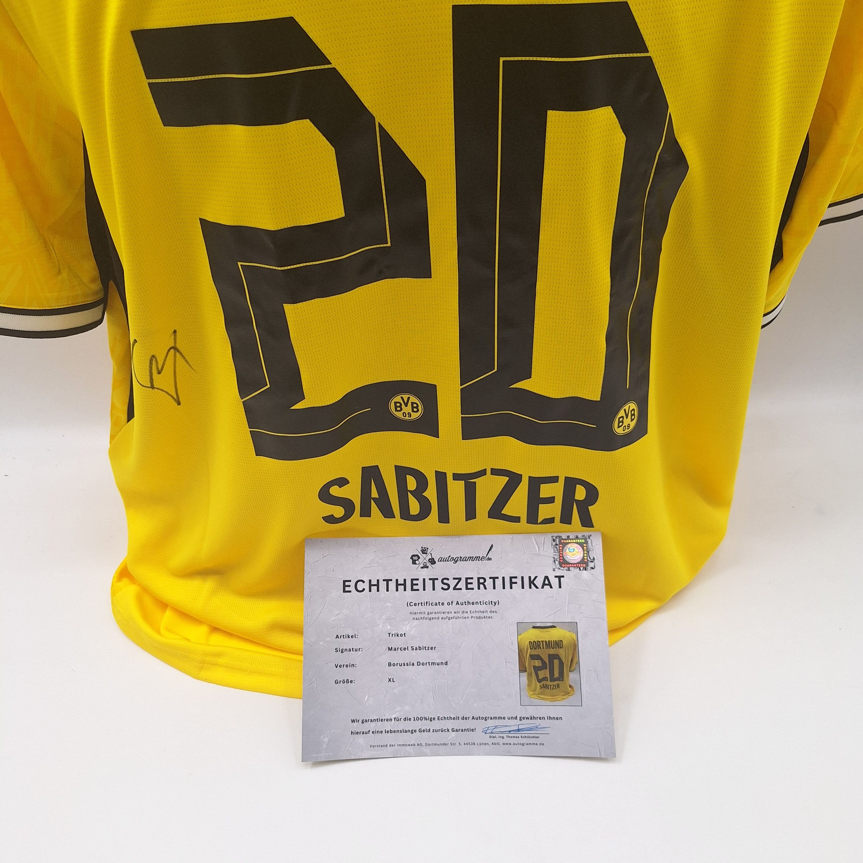 Borussia Dortmund Trikot signiert Marcel Sabitzer Autogramm BVB Puma XL
