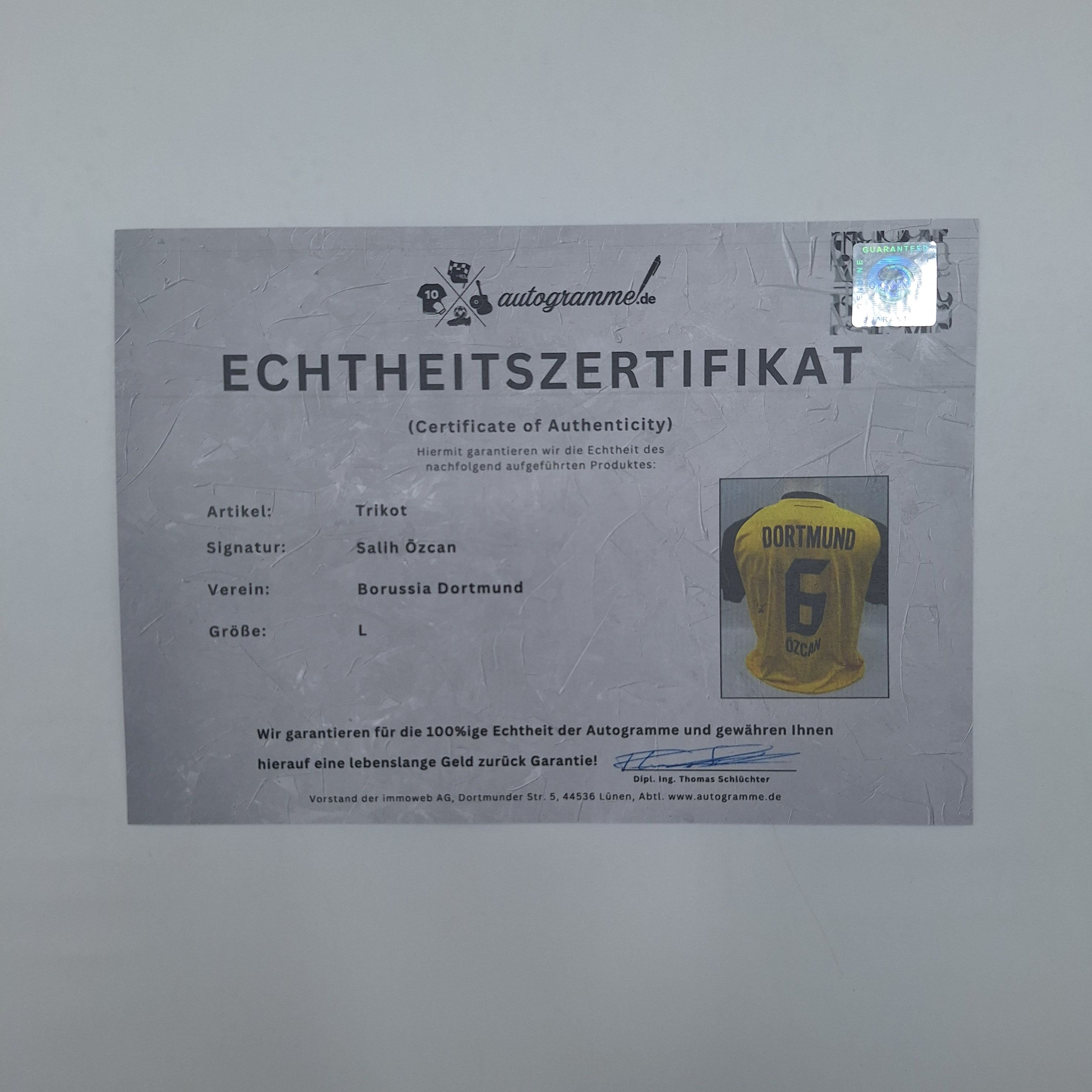 Borussia Dortmund Trikot Salih Özcan signiert BVB Puma COA L 25/26