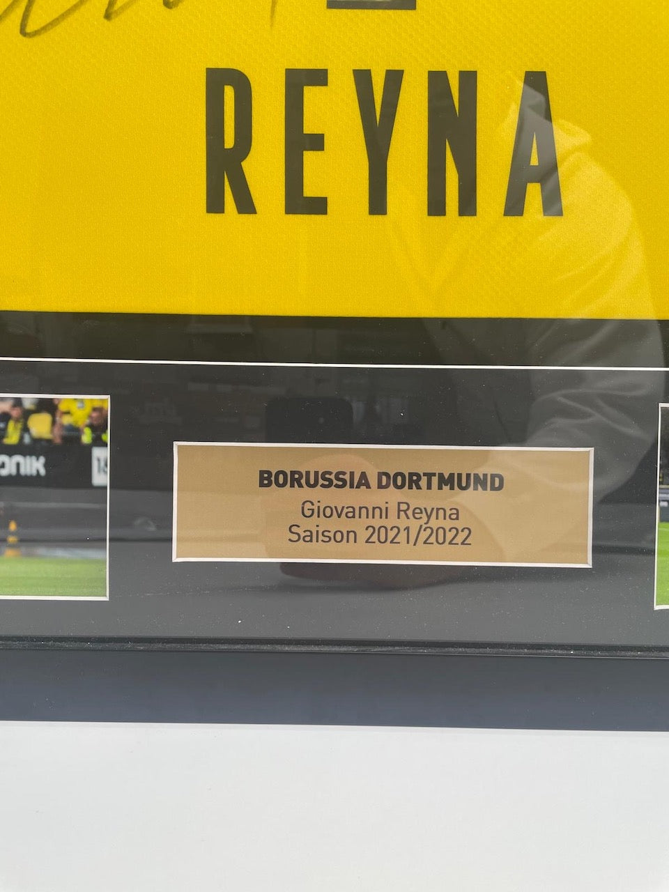 Borussia Dortmund Trikot Giovanni Reyna signiert im Rahmen Puma COA BVB