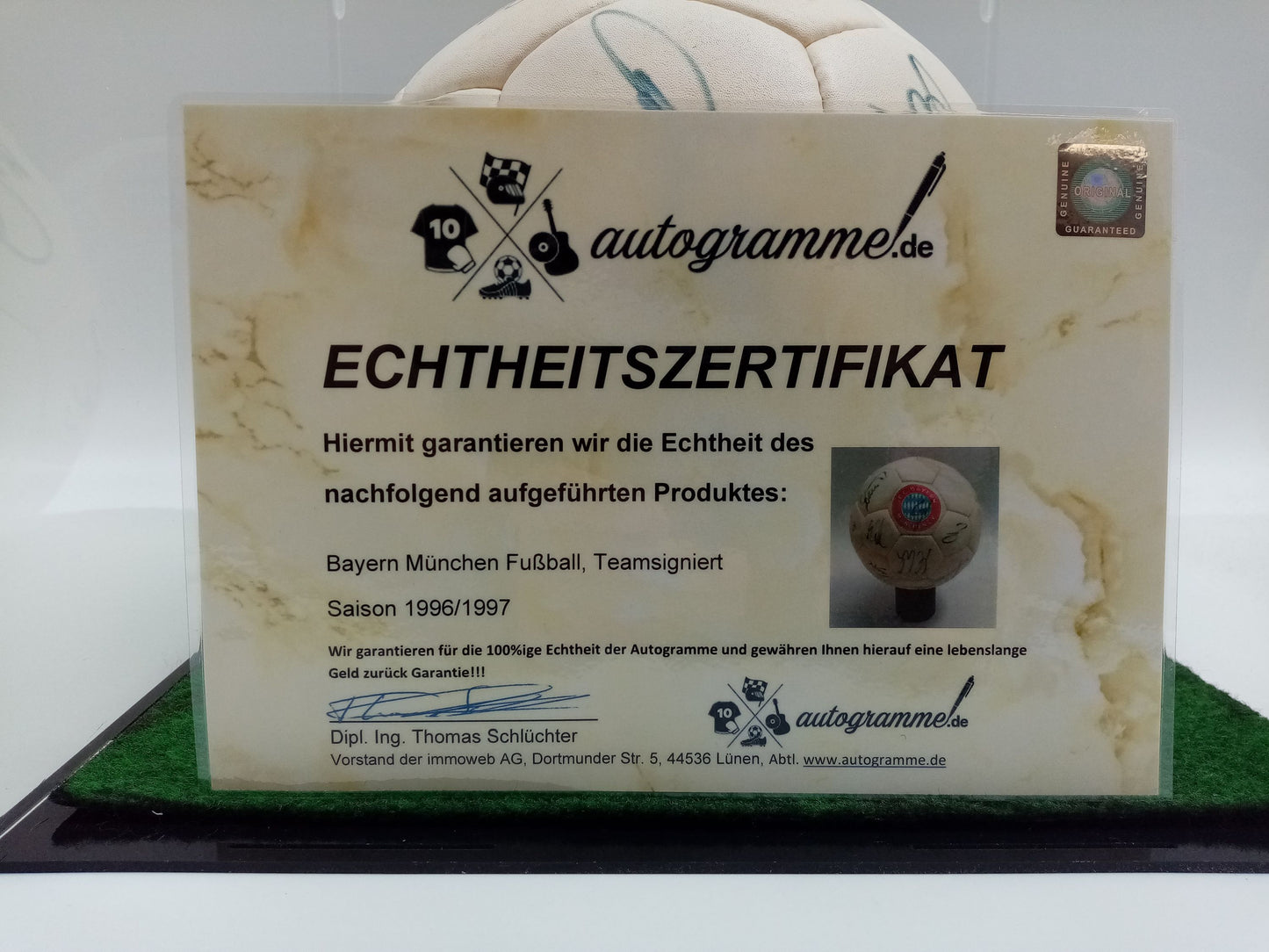 FC Bayern Football Team signed 1996/1997 signature autograph FCB ball