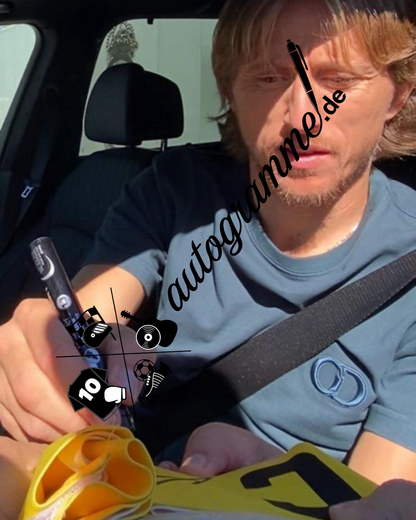 Kapitänsbinde Luka Modric signiert im Rahmen Real Madrid COA Autogramm