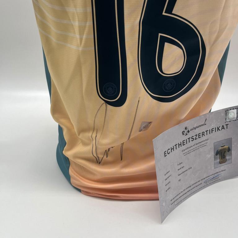 Manchester City Trikot Rodri signiert Autogramm Puma COA neu XS