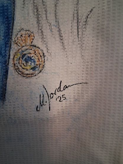 Real Madrid jersey Portrait Ronaldo hand painted and signed in the frame L