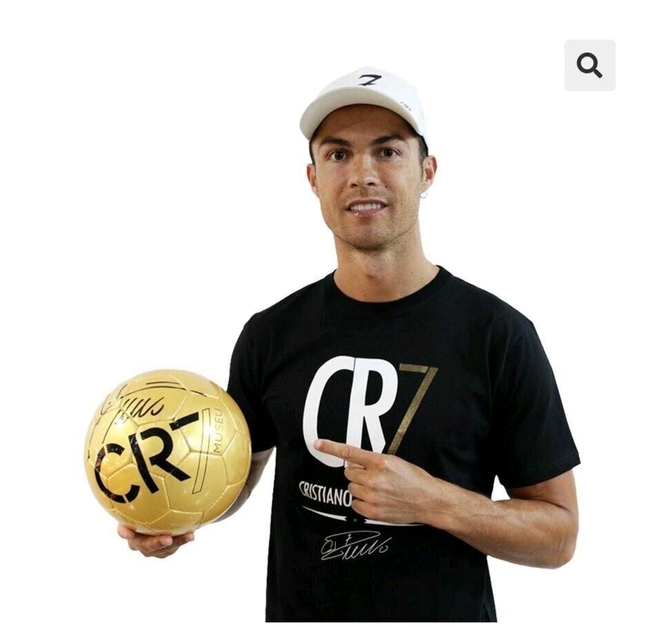 Fußball Cristiano Ronaldo signiert Portugal Fußball Real Madrid Autogramm Ball