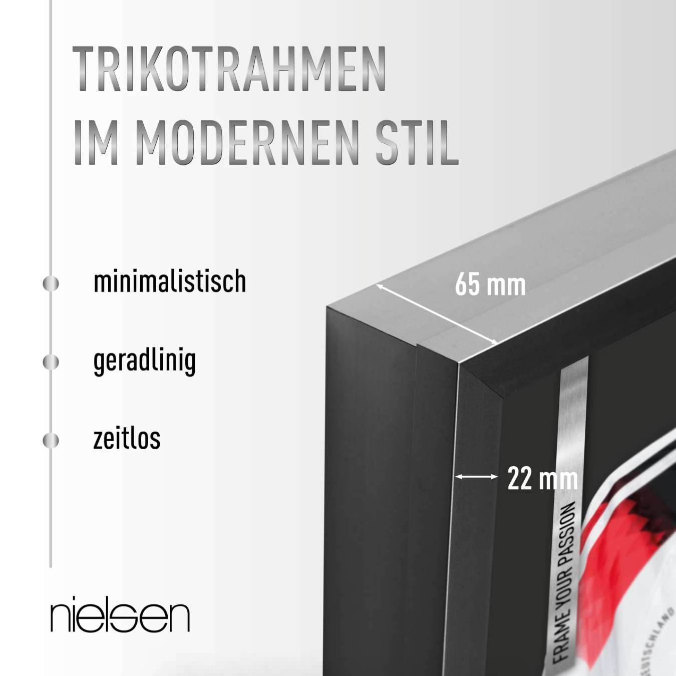 Aluminium Nielsen Trikotrahmen 70cm x 90cm schwarz