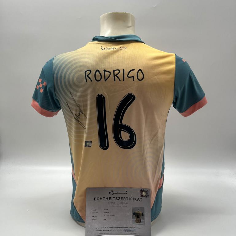 Manchester City Trikot Rodri signiert Autogramm Puma COA neu 164