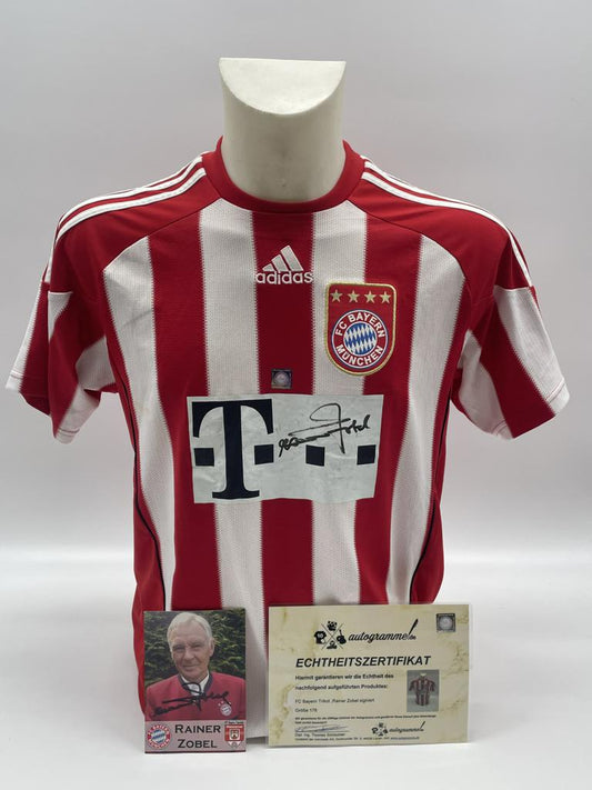 Bayern München Trikot persönlich signiert von Rainer Zobel Autogramm COA Adidas 176