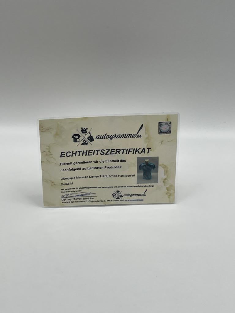 Olympique Marseille women's jersey amine harit signed autograph football france puma m