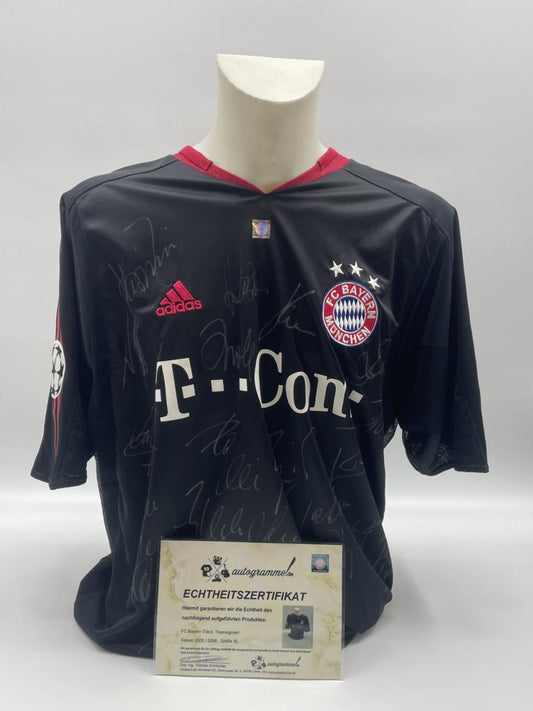 Bayern Munich Trikot 2005/2006 team signed COA adidas XL