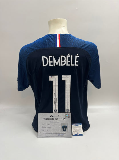 France jersey Ousmane Dembele signed Nike autographs XL