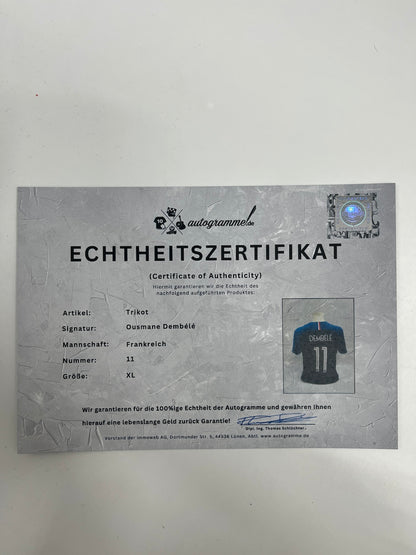 France jersey Ousmane Dembele signed Nike autographs XL