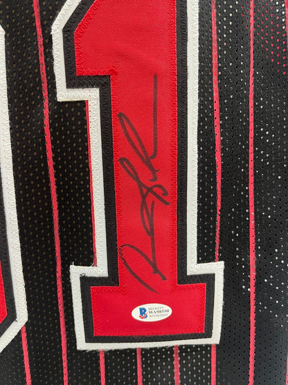 Chicago Bulls Jersey Dennis Rodman Signed NBA Basketball COA XL