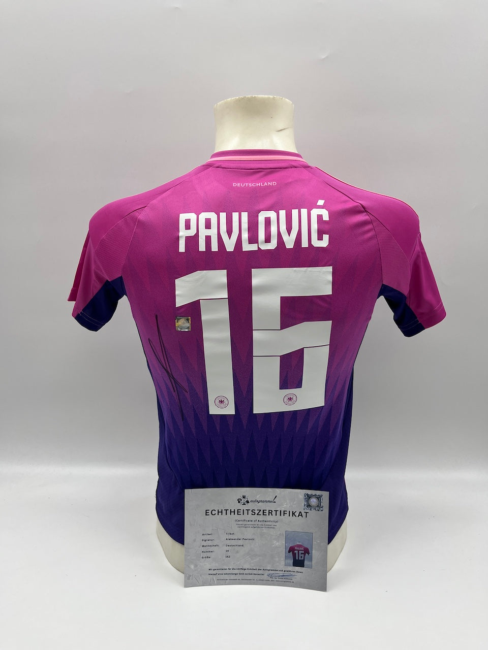 DFB jersey Aleksandar Pavlovic signed Adidas COA Germany Autograph 152