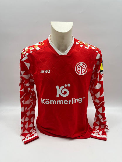 Match-worn Mainz jersey worn and signed by Nadiem Amiri on September 27, 2025