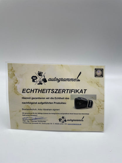 Box glove Arthur Abraham signed signature autograph boxes COA