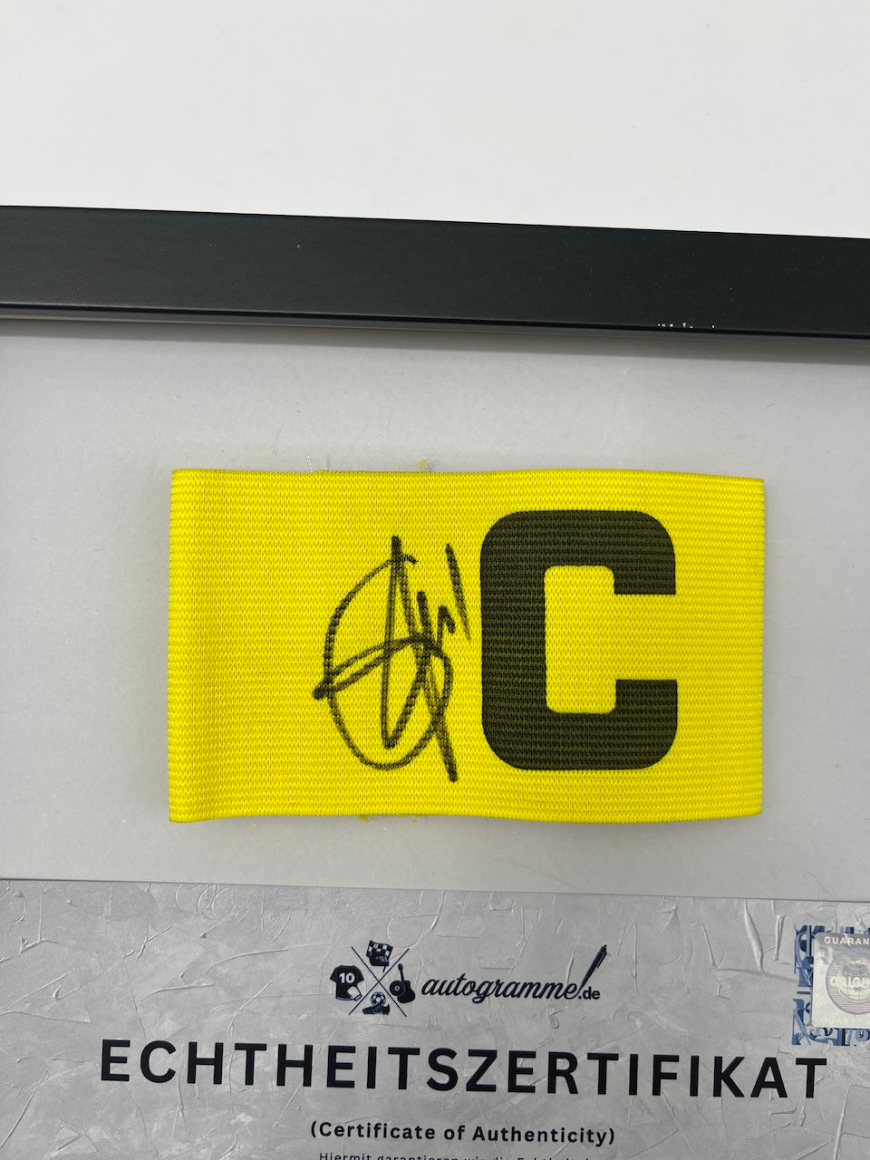 Captain's armband Bafetimbi Gomis signed in frame Galatasaray COA