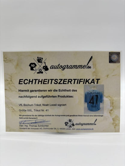 VfL Bochum Trikot Noah Loosli signed Bundesliga Mizuno Coa XXL
