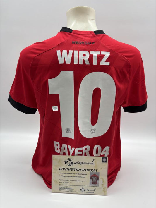 Bayer Leverkusen jersey Florian Wirtz signed autograph bundesliga new m