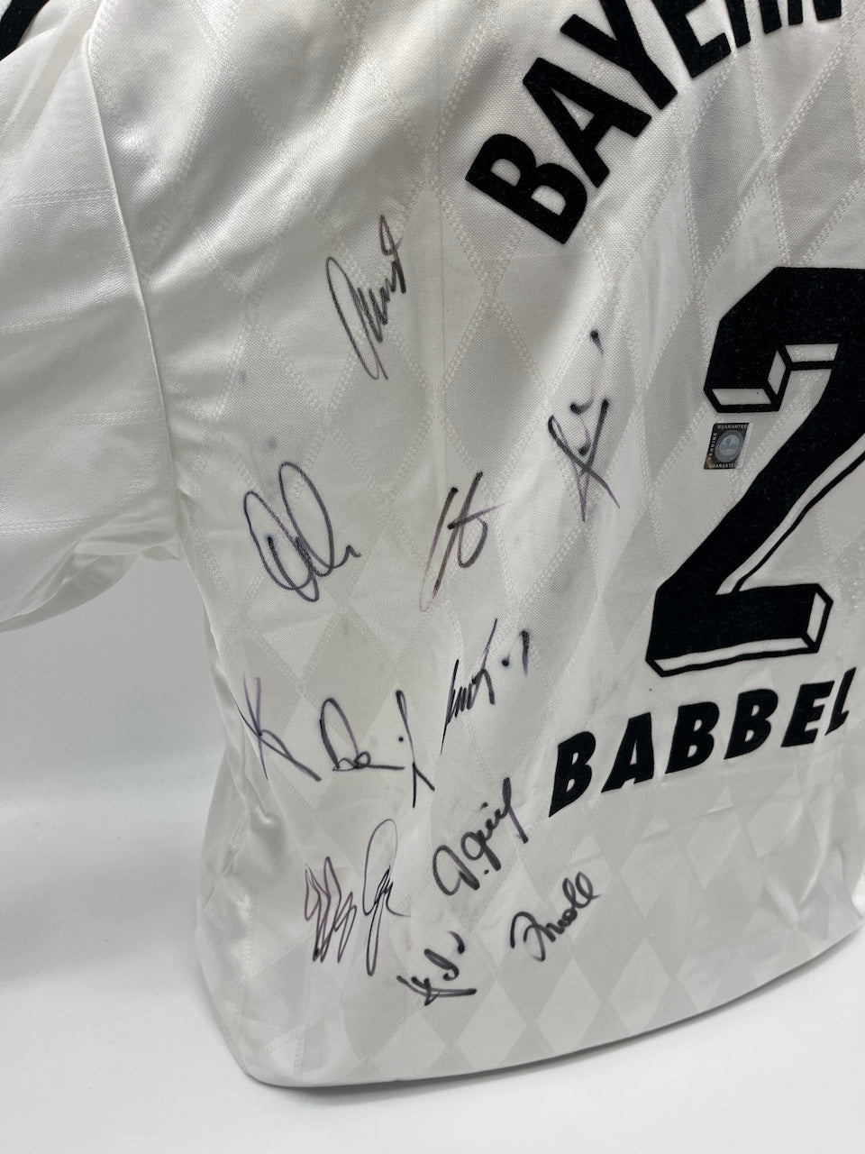 Bayern Munich jersey 1996/1997/1998, team signed, autographed, Adidas, XL