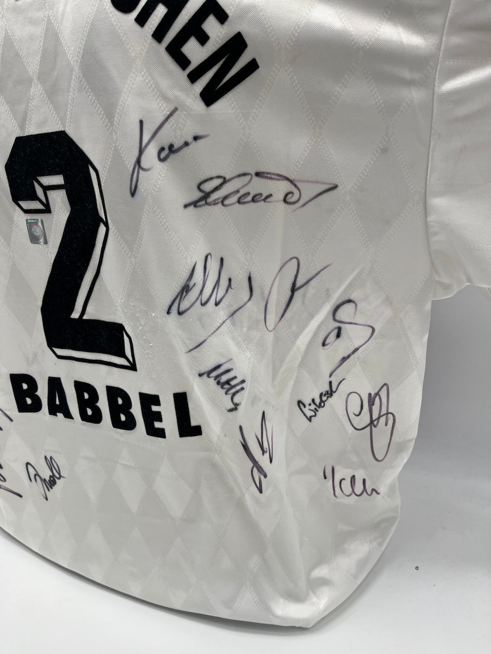 Bayern Munich jersey 1996/1997/1998, team signed, autographed, Adidas, XL